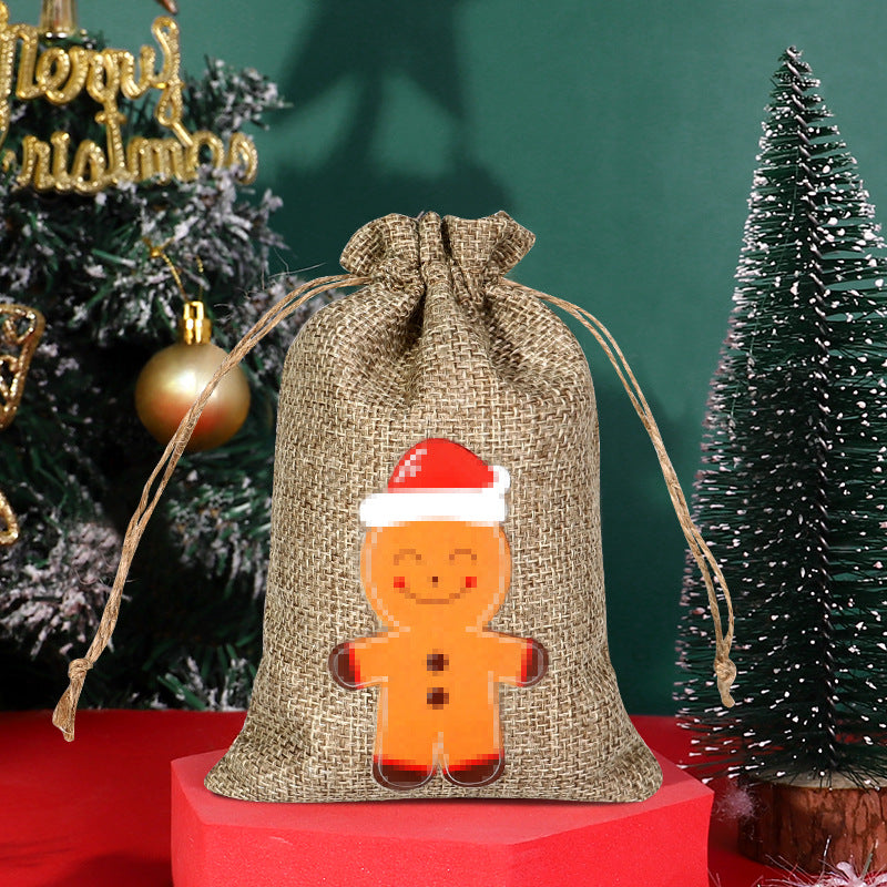 Christmas linen bag