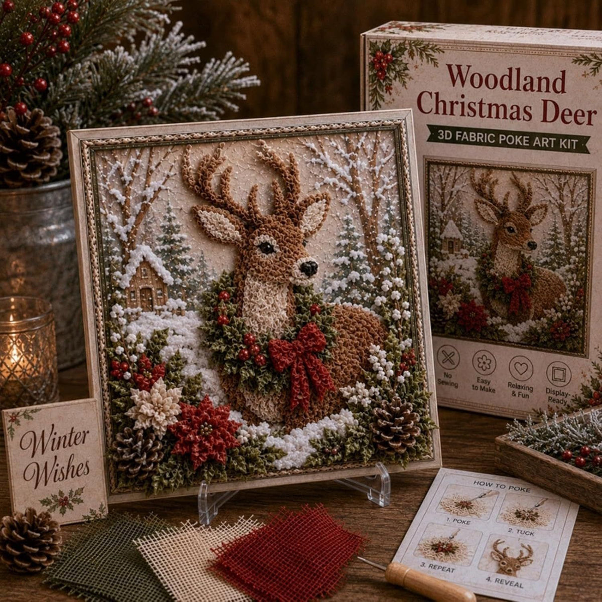 3D Christmas fabric poke art kit – photo 5