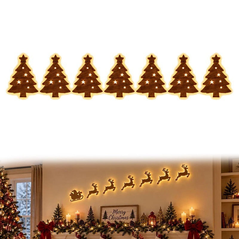 Light-Up Wooden Christmas Wall Silhouettes