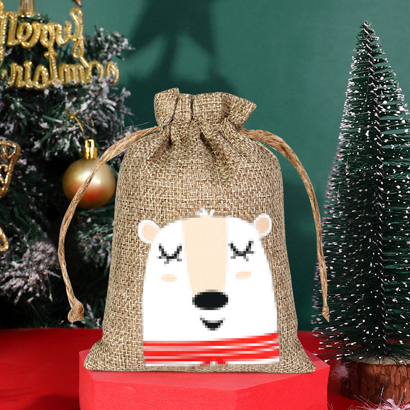 Christmas linen bag