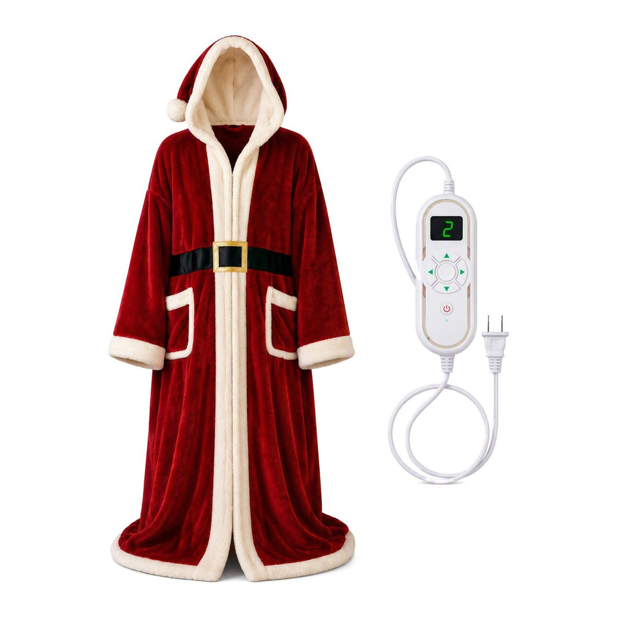 Heated Christmas Velvet Hooded Cloak