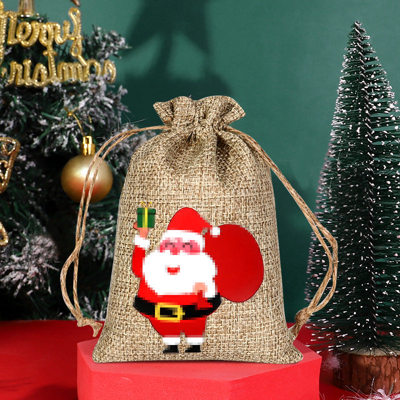Christmas linen bag